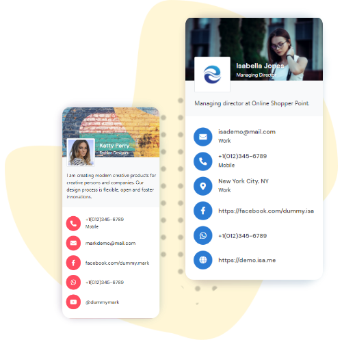 Cartões de visita digitais sem contato